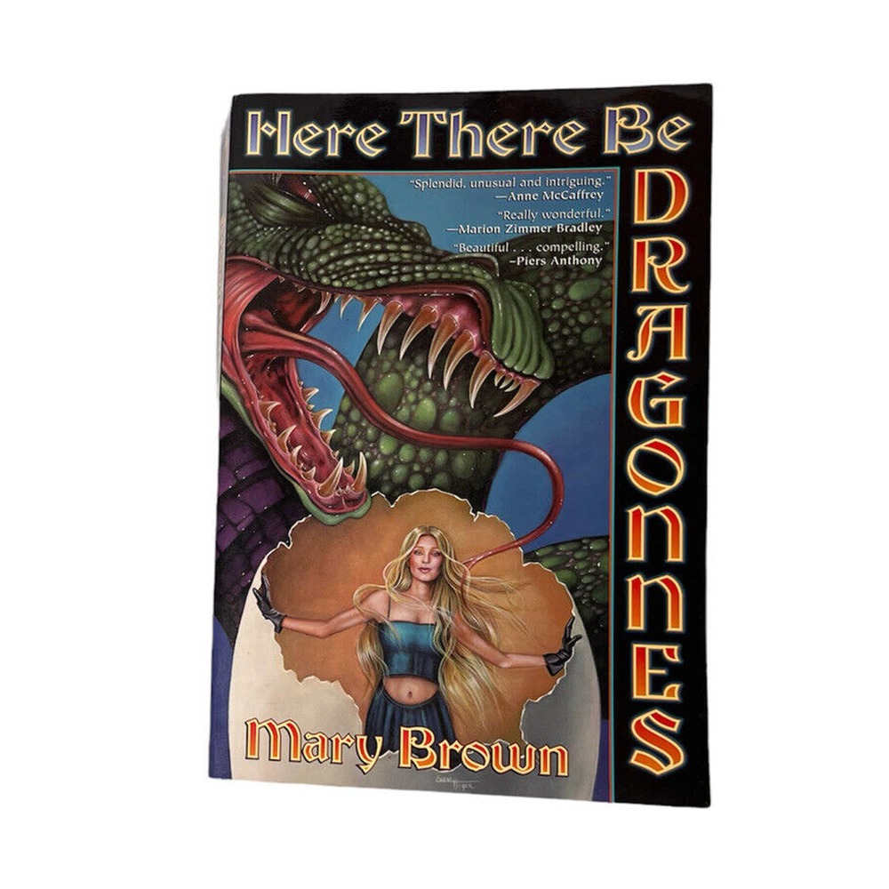 Here There Be Dragonnes Mary Brown Historical Fantasy Vtg 2003 Paperback Book